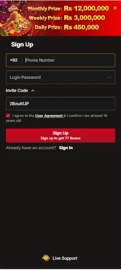 Sign Up on Tiger888